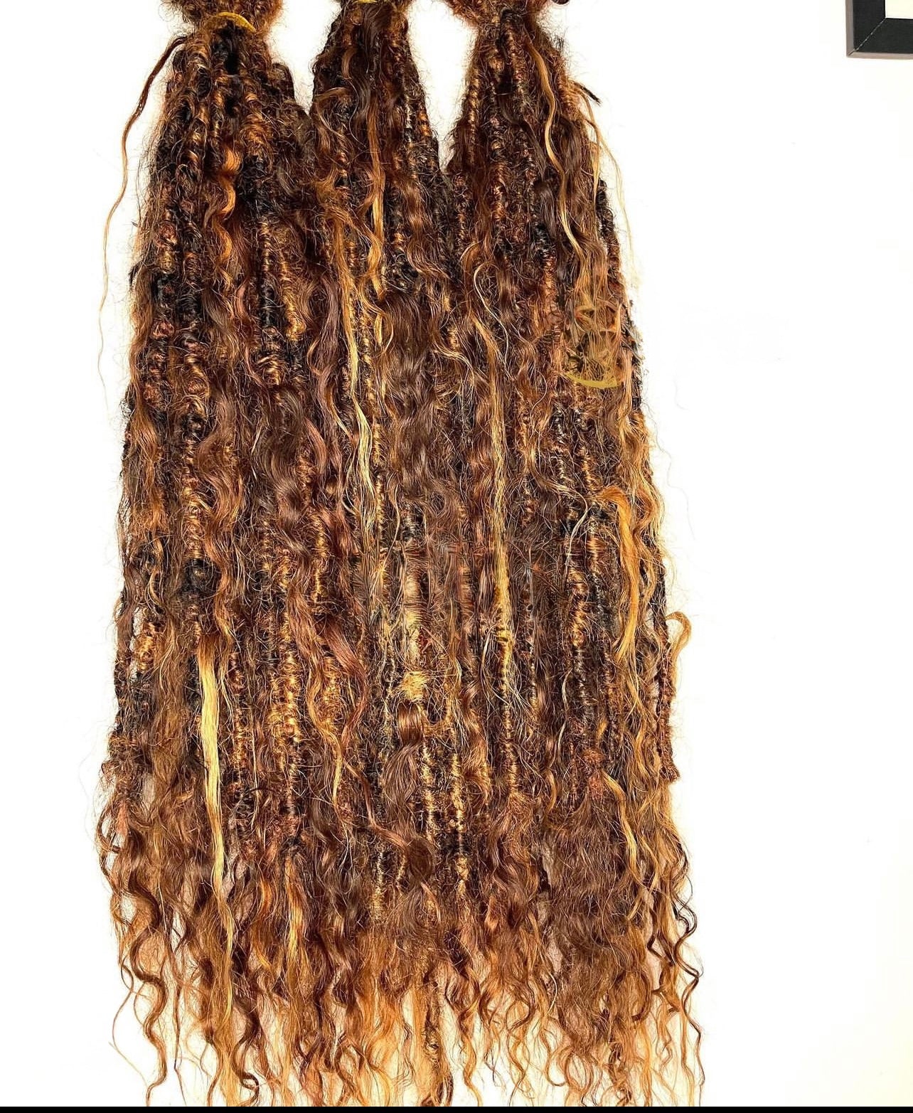 Messy Goddess Locs with Wet/Wavy Human hair curls