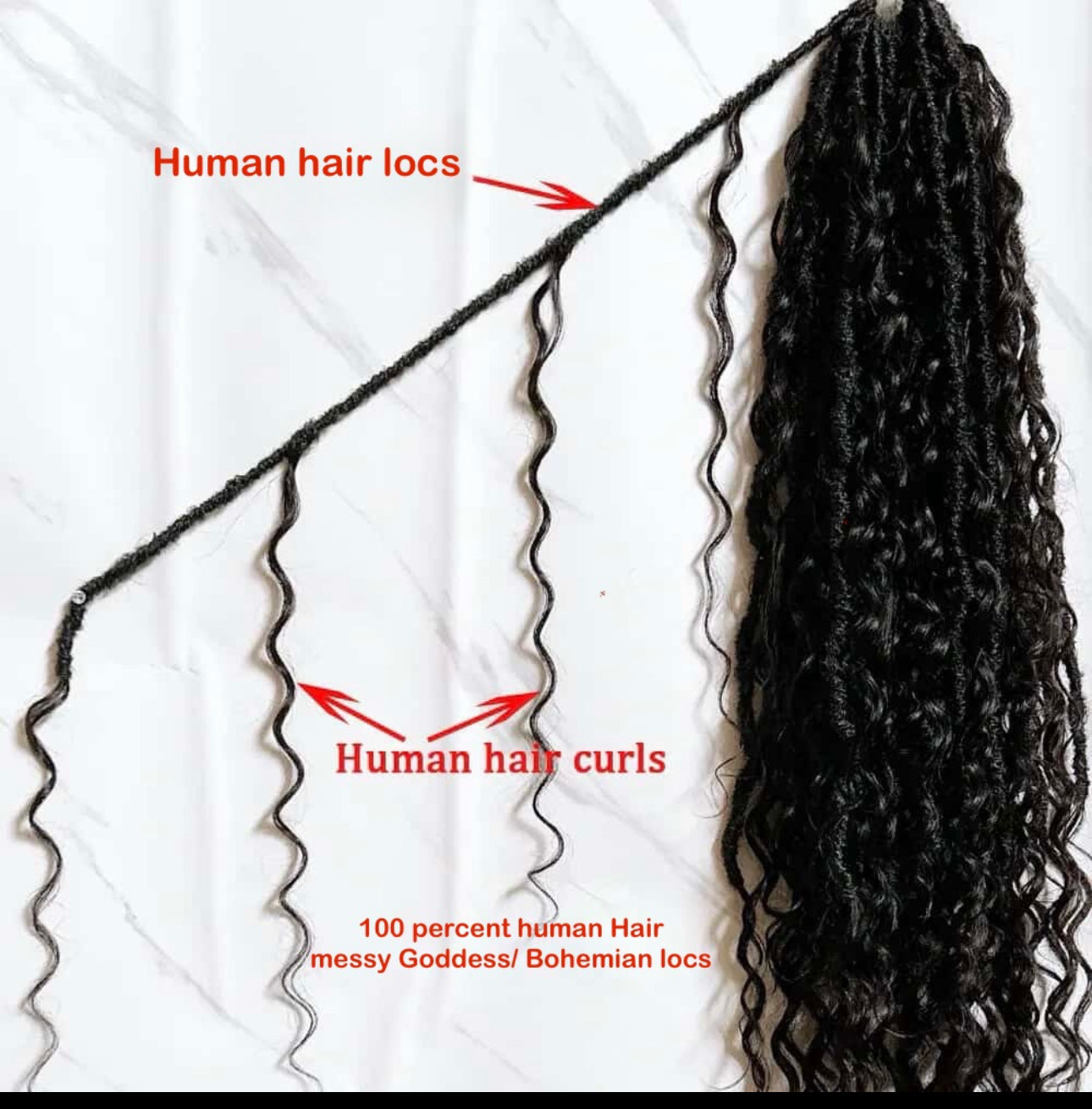 100 percent Human Hair messy Goddess / Bohemian Locs