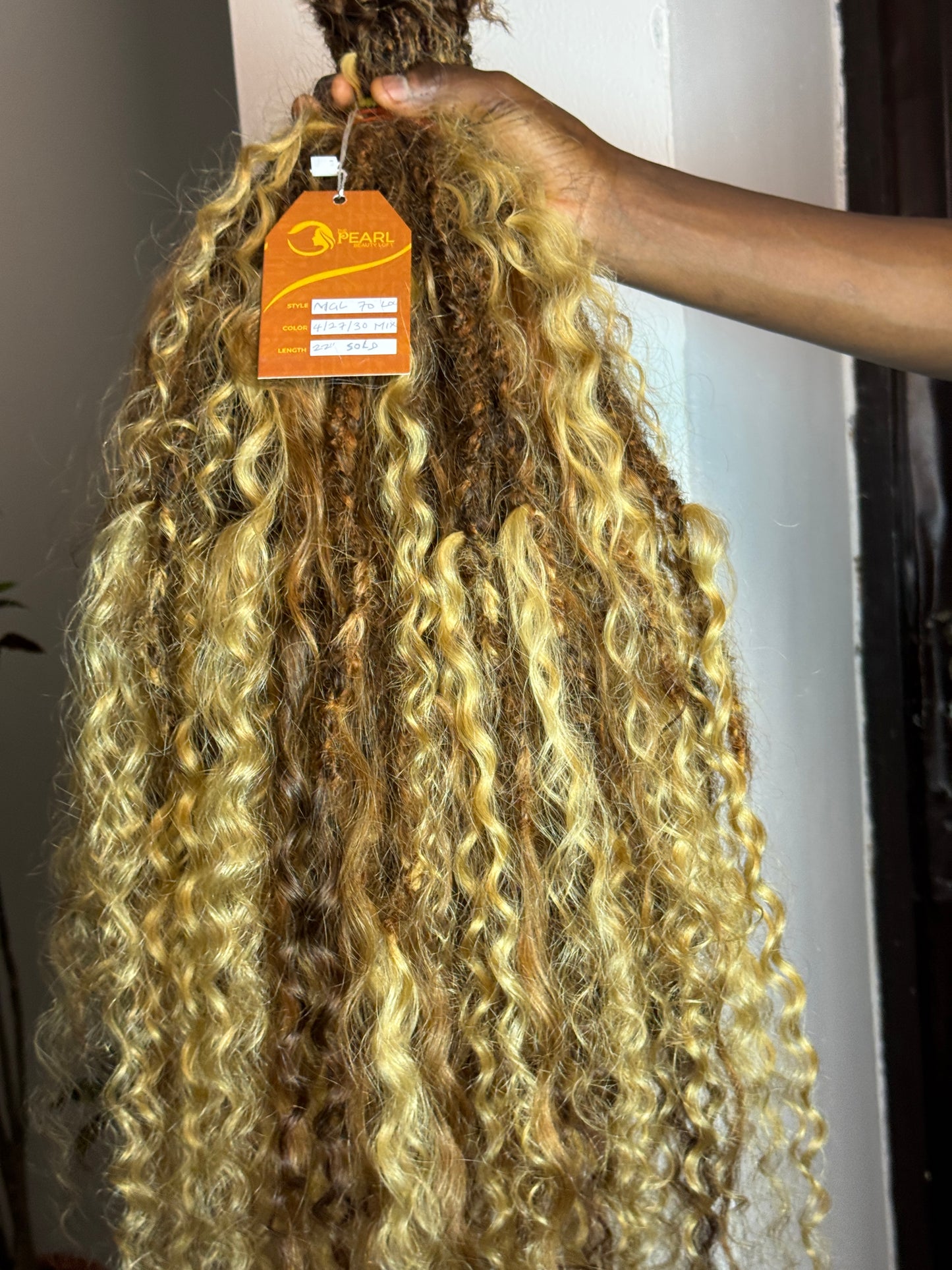 Messy Goddess locs with Human Hair Burmese Curls
