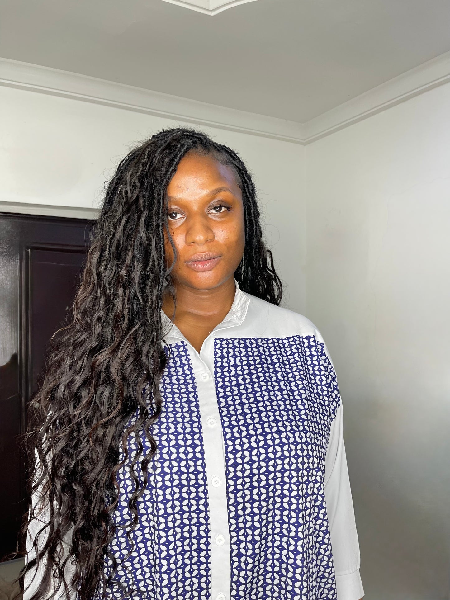 Messy Goddess Locs with BODY WAVE Human hair curls