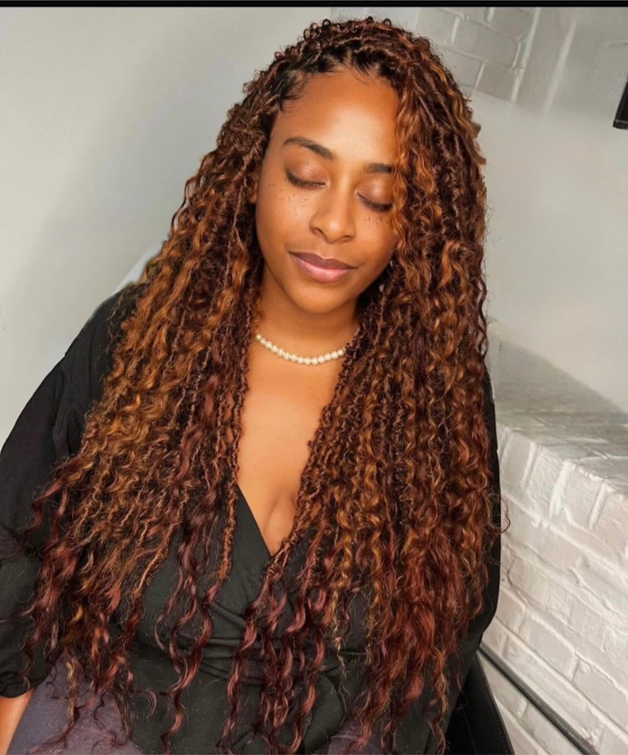 Messy Goddess Locs with DEEP WAVE Human hair curls