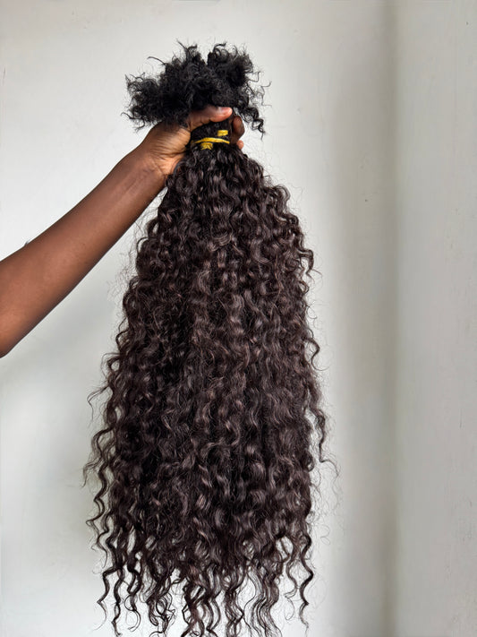 Messy Goddess Locs with BURMESE Human hair curls