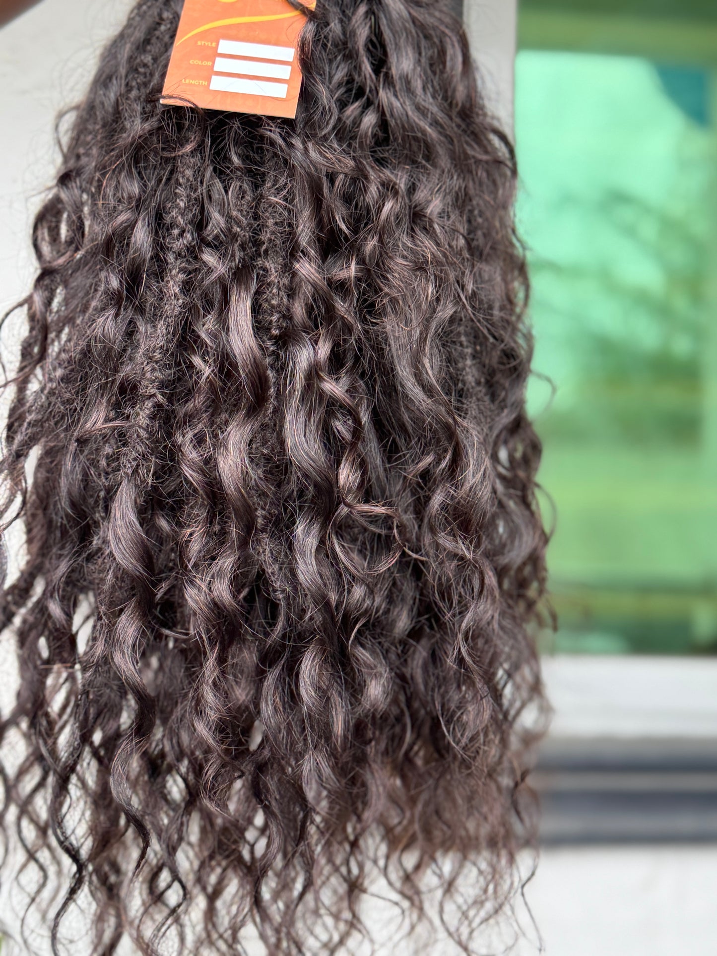 Messy Goddess Locs with Wet/Wavy Human hair curls