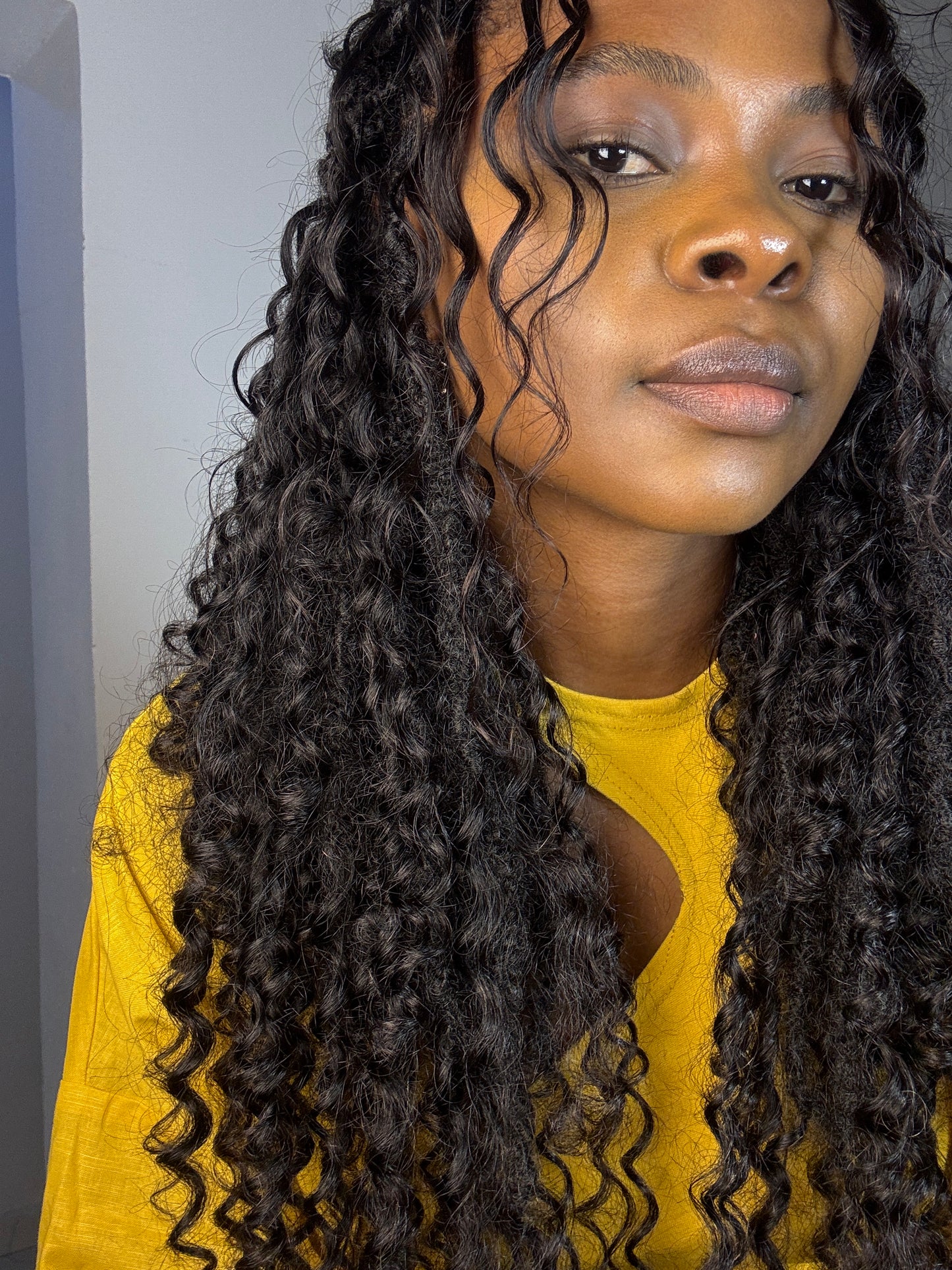 Messy Goddess Locs with DEEP WAVE Human hair curls