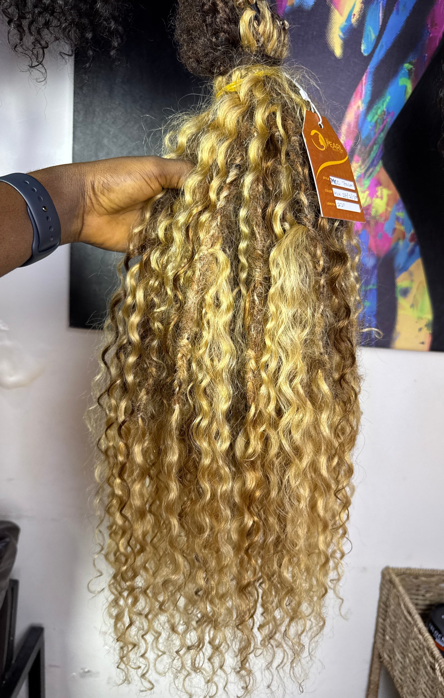 Messy Goddess locs with Human Hair Burmese Curls