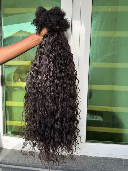 Messy Goddess Locs  with Wet/Wavy  Human hair curls