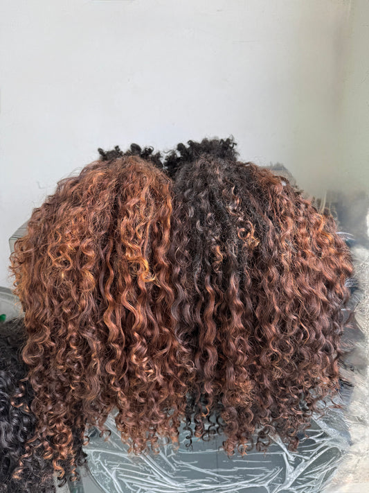 Messy Goddess Locs  with BURMESE Human hair curls