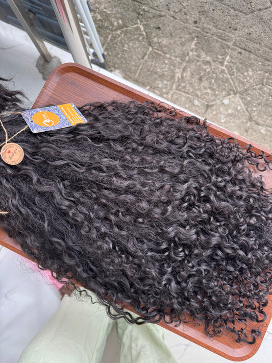Messy Goddess Locs  with BURMESE Human hair curls