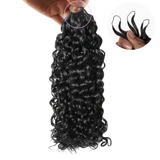 Pre-Sectioned Crochet Virgin Hair Human Hair bundle (Wavy curls )