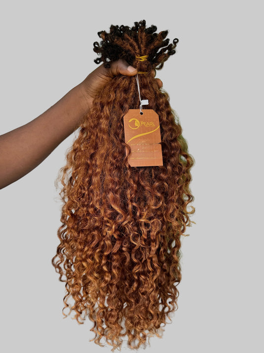 Messy Goddess Locs With Human Hair BURMESE CURLS